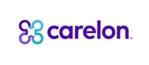 Carelon logo: purple text with a stylized blue and green circular icon. Carelon, healthcare solutions and services provider.