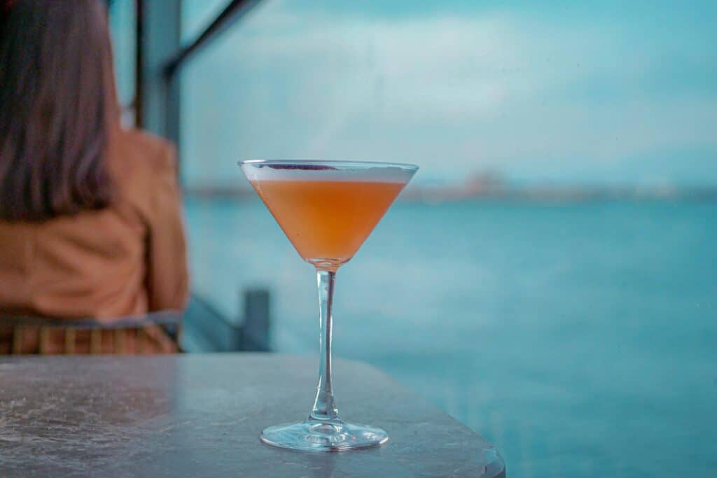 drink overlooking the ocean