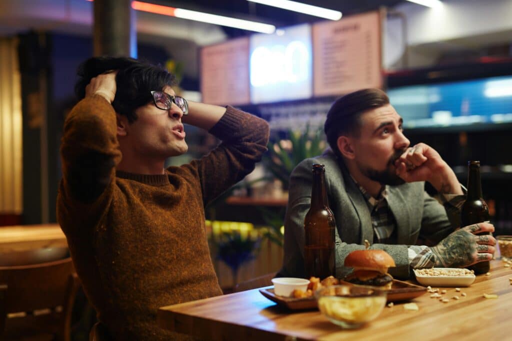 two people in bar having a good time