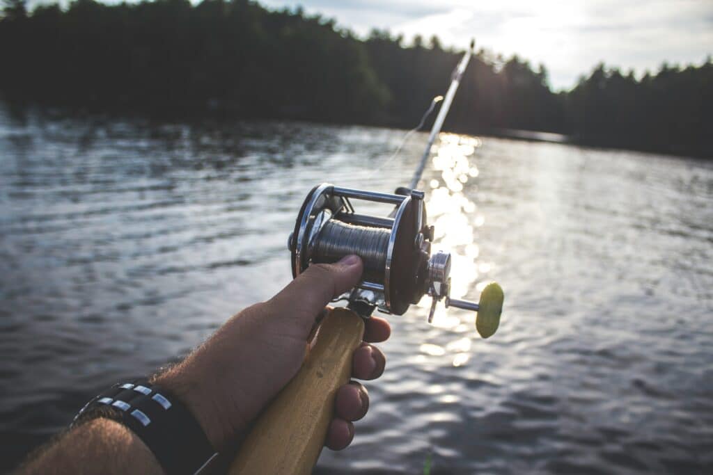 person fishing off a boat