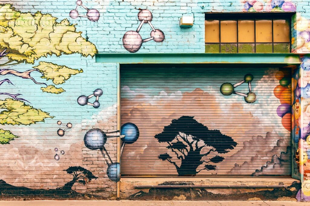 creative mural on wall